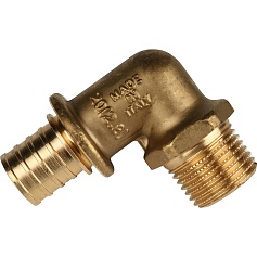 STOUT  Угольник-переходник с наружной резьбой 20xR 1/2" для труб из сшитого полиэтилена аксиальный