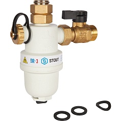 STOUT SFW SFW-0072-000020 STOUT Фильтр -шламоотделитель с магнитом для настенных котлов, G 3/4M-G 3/4RN-G 3/4M,