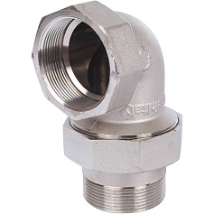 STOUT  Разъемное угловое  соединение "американка" ВН, уплотнение под гайкой o-ring кольцо, никелированное 2"