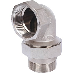 STOUT  Разъемное угловое  соединение "американка" ВН, уплотнение под гайкой o-ring кольцо, никелированное 2"