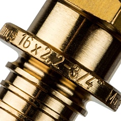 STOUT  Переходник с наружной резьбой 16xR 3/4" для труб из сшитого полиэтилена аксиальный