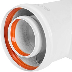 STOUT SCR-6010-000021 STOUT Конденсатоотводчик Т-образный традиц. коакс. D60(п-м)/100(п-м) с заглушкой и патрубком