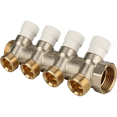 STOUT  Коллектор распределительный 1", 4 отвода 3/4"ЕК 