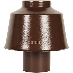 STOUT SCR-0080-800022 STOUT Оголовок вертикальный с ветрозащитой традиц. D80(п) КОРИЧНЕВЫЙ широкий