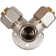 STOUT   Тройник настенный с креплением для металлопластиковых труб винтовой