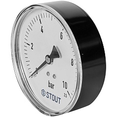 Манометр аксиальный STOUT корпус Dn 100 мм 1/2 , 0...10 бар, кл.2.5