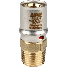 STOUT   Переходник с наружной резьбой 1/2"х20 для металлопластиковых труб прессовой