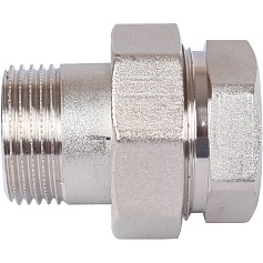 STOUT  Разъемное соединение "американка" ВН, никелированное, уплотнение под гайкой по плоскости, 1”