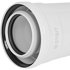 STOUT SCR-8012-000500 STOUT Удлинитель дымохода конденсац. коакс. D80(п-м)/125(п-м), L500