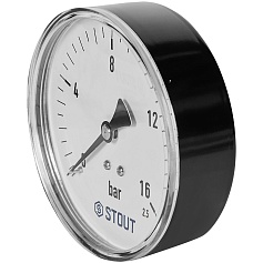 Манометр аксиальный STOUT корпус Dn 100 мм 1/2 , 0...16 бар, кл.2.5