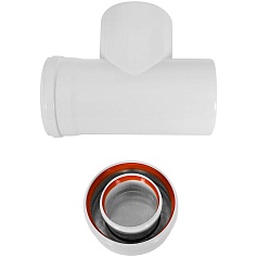 STOUT SCR-8125-000003 STOUT Ревизионный элемент Т-образный традиц. коакс. D80(п-м)/125(п-м) с заглушкой