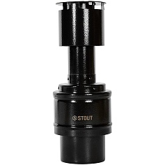STOUT SCR-8610-800011 STOUT Оголовок вертикальный с ветрозащитой конденсац. коакс. D60(п)/100(п) ЧЕРНЫЙ узкий