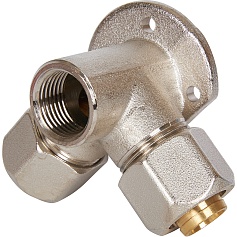 STOUT   Тройник настенный с креплением для металлопластиковых труб винтовой