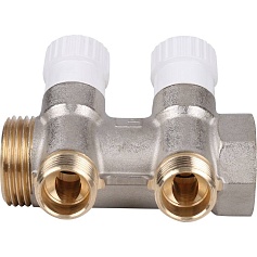 STOUT  Коллектор распределительный 1", 2 отвода 1/2"