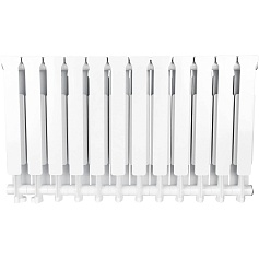 STOUT  Bravo 500 12 секции радиатор алюминиевый нижнее правое подключение (белый RAL 9010)